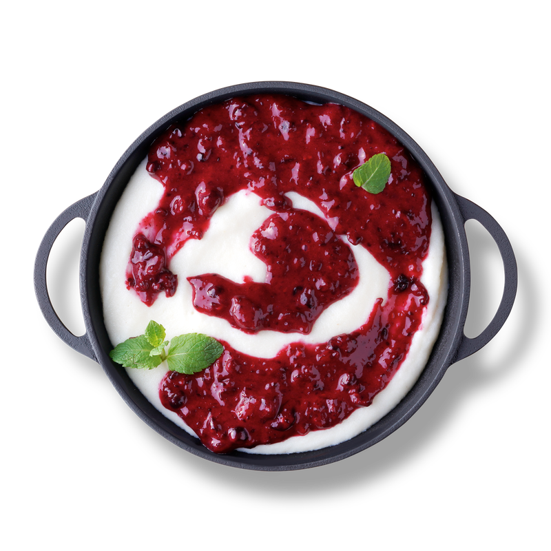 Gris cu lapte si dulceata de fructe de padure Gris cu lapte si dulceata de fructe de padure
